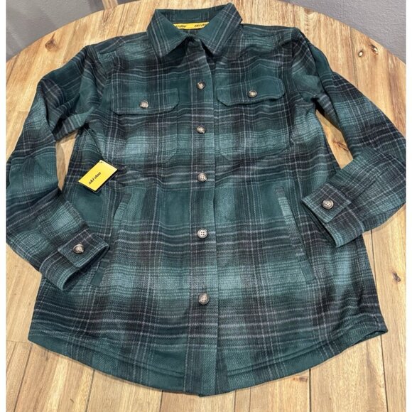 NEW GREEN SKI-DOO LADIES 2XL LIFESTYLE PLAID FLANNEL HEAVY OVERSHIRT - Picture 4 of 11